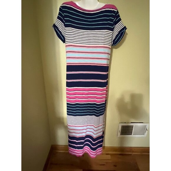 C&C Californi Maxi Dress L Beachy Vacation Resort Striped - Picture 9 of 11